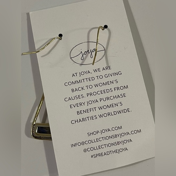 NEW Gold Plated Labradorite Bar Earrings - Picture 4 of 6